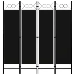 vidaXL 4-tlg. Raumteiler Schwarz 160 x 180 cm von vidaXL