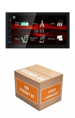 JVC KW-M180DBT Autoradio Einbaupaket für VW Passat B7 (2010-2014) - Komplettset für den einfachen Austausch Ihres Autoradios im VW Passat B7: JVC KW-M180DBT mit Bluetooth, USB und DAB+. Perfekte Lösung ohne Schneiden oder Löten – alles inklusive!