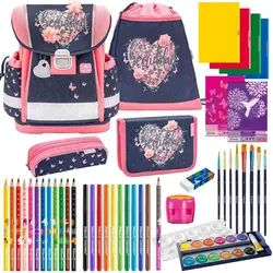 Belmil Schulranzen Set Classy Beautiful Flowers 14-teilig