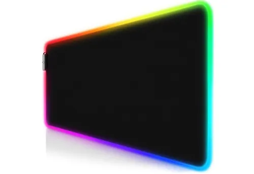 Titanwolf Gaming Mauspad RGB Mousepad 800 x 300 x 3 mm, LED Multi Color XL Tischunterlage, (1-St), rutschfest, abwaschbar, Geschwindigkeit & Präzision, schwarz