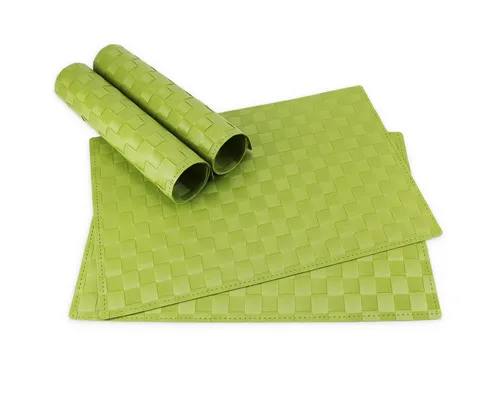 matches21 HOME & HOBBY Platzset Tischsets MODERN 4er Set Hell-grün als Tischuntersetzer, (4-St), Abwaschbare Platzsets als Tischunterlagen für Ess-Tisch Tisch-Deko