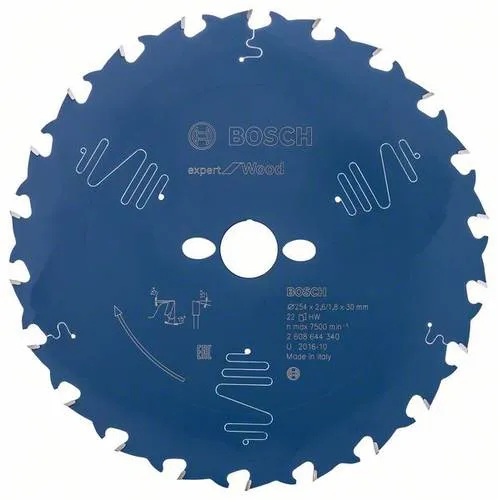 Bosch Professional Kreissägeblatt Expert for Wood - 254 x 30 x 2,6 mm, hohe Lebensdauer und Schneidleistung, extra harte Microteq-Zähne für maximale Haltbarkeit