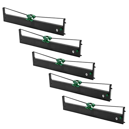 vhbw 5X Farbband Schriftband kompatibel mit Compuprint SP 40 Plus, TSP 40 +, TSP 40 Plus Nadeldrucker, Bondrucker - Schwarz