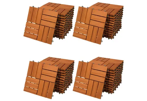 CASARIA® Holzfliesen aus FSC®-zertifiziertem Akazienholz 30x30cm - Terrassen- & Balkonfliesen, wetterfest und pflegeleicht mit einfachem Klicksystem für individuelle Gestaltung Ihrer Außenflächen.