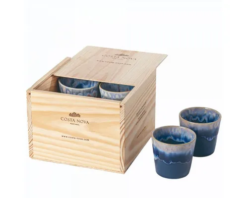 Costa Nova Kaffeetassenset Grespresso, 8-teilig, Blau - Elegantes 8-teiliges Kaffeetassenset aus handgefertigter Keramik in Blau, ideal für Kaffee und Tee. Jedes Stück vereint Stil und Qualität für besondere Genussmomente.