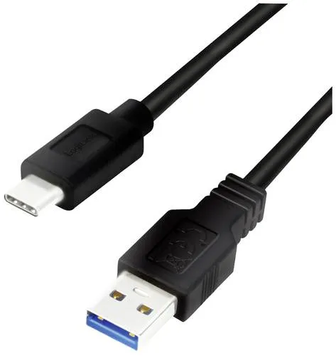 LogiLink USB-Kabel USB 3.2 Gen1 USB-A Stecker, USB-C Stecker 0.50m Schwarz CU0167