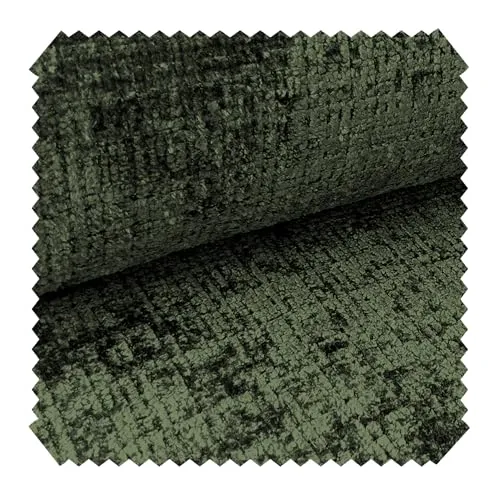 novely® CRETA Glänzender Chenille-Polsterstoff, Robuster Möbelstoff, Schwer Entzündbarer Bezugsstoff, Pflegeleichte Meterware 1lfm | Farbe: 34 Grün