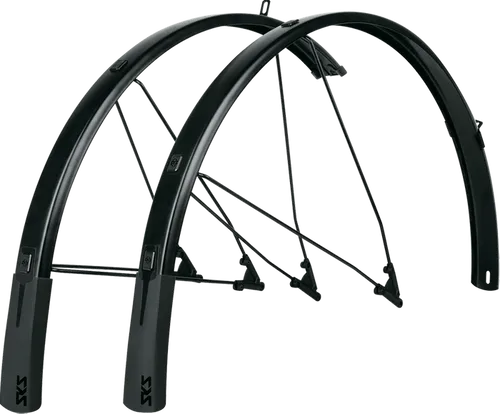 SKS BLUEMELS STYLE 28′′ 46 Set - Fahrradschutzbleche mit flexiblem Spoiler und robustem V-Adapter, bieten optimalen Spritzwasserschutz und Sicherheit bei Zweigen im Rad.