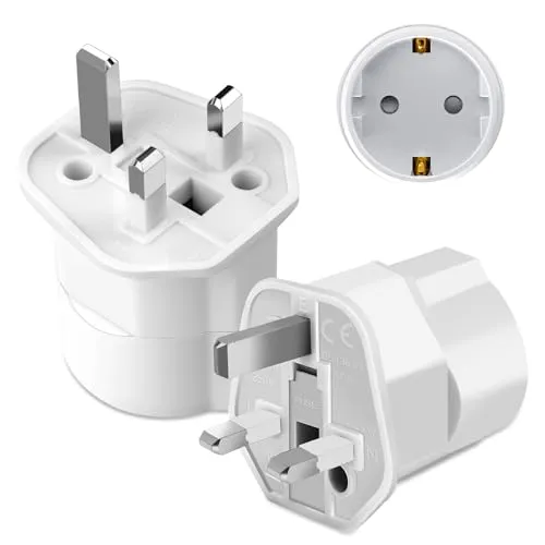 UK Adapter Reiseadapter, 2 Stück Adapter England Deutschland Stecker,England Deutschland Stecker, Typ G, UK-Steckdose Travel Plug für England UK, Irland, Singapur, Hong Kong,Polen,Dubai