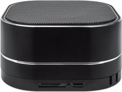 Manhattan Sound Science Metallic LED - Tragbarer Bluetooth-Lautsprecher, kabellos mit 3 Watt Leistung und stylischem Design in Schwarz