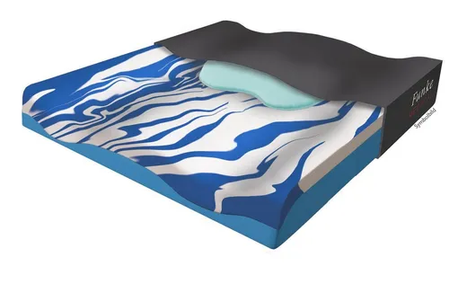 Funke Medical Sitzkissen GELSEAT für Dekubitustherapie 40x40 cm - Komfortables Sitzkissen in Blau, 40 cm x 40 cm x 8 cm, ideal zur Unterstützung der Pflege für längeres Sitzen. Perfekt für den täglichen Einsatz.