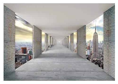 WallArena - Vlies Fototapete Tunnel 416x254 cm - Fototapeten - Tapeten - für Wohnzimmer Schlafzimmer - Vliestapete Wandtapete Tapete 3D Effekt- inkl. Kleister - Abstrakt