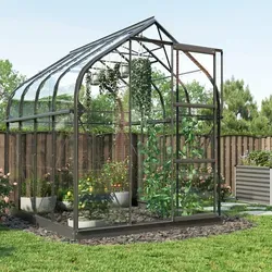 Vitavia Gewächshaus Orion 5000, ESG 3mm, schwarz - Garten-Zubehör: Formschönes Gewächshaus mit Sicherheitsglas für maximalen Lichteinfall und orientalisches Design – ideal für eine traumhafte Gartenatmosphäre.
