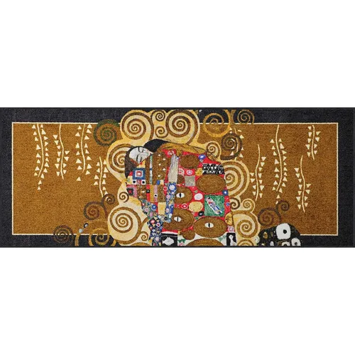 Salonloewe Läufer Gustav Klimt - Die Erfüllung 75x190 cm - Tür- & Bodenmatten, waschmaschinengeeignet und vielseitig für Innen & Außen, mit modernem Design und hochwertigem Polyamid für eine stilvolle Ergänzung in jedem Raum.