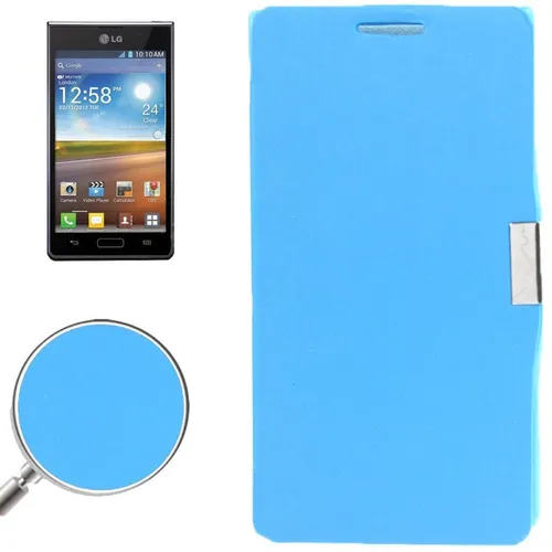 Produktbild Handyhülle Telefonhülle Etui Case Tasche für LG Optimus L7 / P700 blau gebürstet
