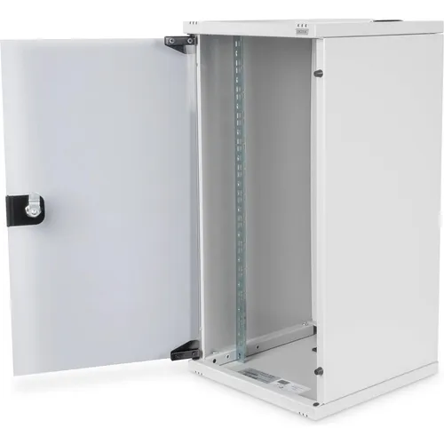DIGITUS 10-Zoll Netzwerk-Schrank - 12 HE Wandmontage, abschließbare Glas-Tür und optimale Kabelintegration für Zuhause und kleine Büros