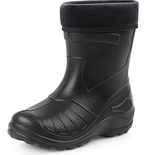 Ladeheid Kinder Gummistiefel KL050 – Federleichte EVA Thermo Stiefel (Schwarz, 26 EU) - Gummistiefel für Kinder, leicht und wasserfest, mit herausnehmbarem Innenschuh für ganzjährigen Komfort und Wärme. Ideal für Regenwetter und Outdoor-Aktivitäten!