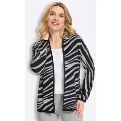 Sieh an! Strickjacke Langarm Jacquard schwarz Größe 50