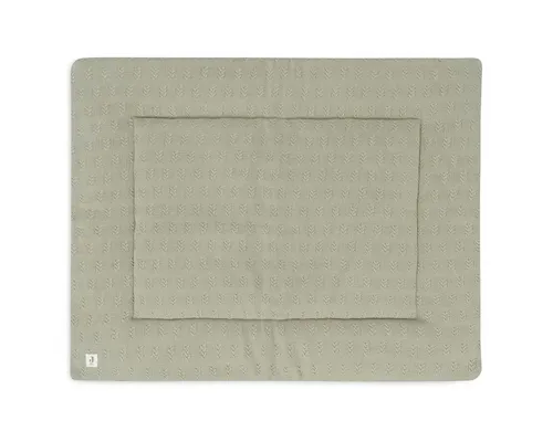 Jollein Krabbeldecke für Baby - Grain Knit, Olive Green - Bettdecken - Beidseitig verwendbare Spieldecke mit weichem Fleece-Stoff für extra Komfort, ideal als Laufgittereinlage und mit ansprechendem Strickmuster.
