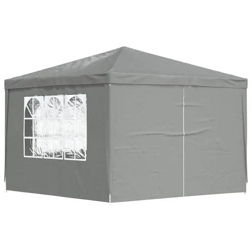vidaXL Party-Zelt 300 x 300 cm - Hellgrau - Ideal für Outdoor-Events, bietet dieses Party-Zelt aus robustem PE und Stahl Schutz vor Sonne und Regen. Mit abnehmbaren Seitenwänden und einfachem Aufbau ist es vielseitig einsetzbar für Feiern im Garten oder auf der Terrasse.