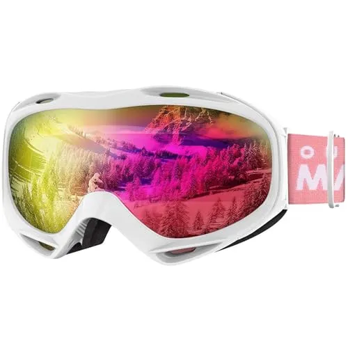 OutdoorMaster OTG Skibrille für Damen, Herren und Jugendliche | OTG-Skibrille über Korrekturbrillen mit Anti-Beschlag, 100% UV400-Schutz, Helmkompatibilität und weichem TPU-Rahmen.