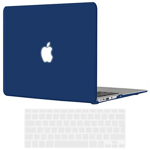 TECOOL Hülle Kompatibel mit Alten MacBook Air 13 Zoll 2010-2017 (A1466 A1369), Ultradünne Schutzhülle Hartschale Case mit Tastaturschutz (EU Layout), Marineblau