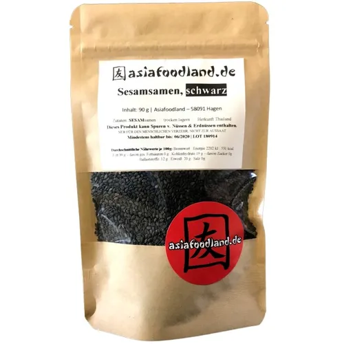 Asiafoodland - Schwarze Sesamsamen - selektierte Qualität - 90g