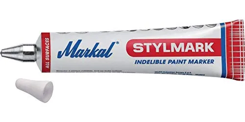 Markal Tubenschreiber Stylmark 50ml gelb - Permanent-Marker, dickflüssige Lackfarbe für raue und vertikale Oberflächen, hitzebeständig bis 200°C