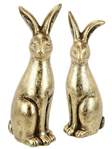 Deko-Hase Osterhase Keramikhase für stilvolle Osterdeko - Dieser elegante Deko-Hase aus Terrakotta in glänzendem Gold ist ein echter Hingucker. Ideal für die Frühlingsdekoration und vielseitig einsetzbar in jedem Raum. Setze stilvolle Akzente zu Ostern!