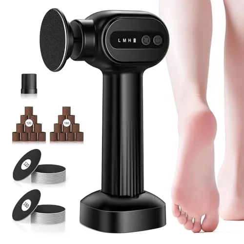 Upgrade Hornhautentferner Elektrisch, 2 in 1 Hornhaut Entfernen Fuß, 6 Gear Wiederaufladbarer Pediküre Set Fußpflege IPX7 Wasserdichte für Trockene Harte & Rissige Haut