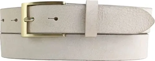 BELTINGER Herren-Gürtel aus weichem Vollrindleder Vintage-Look 3 cm | Leder-Gürtel für Herren mit goldener Gürtelschließe 30mm | Schmaler Gürtel Used-Look | Mist 100cm