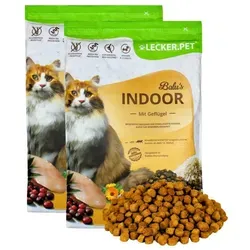 Lecker.Pet® Balu's Indoor Geflügel Katzenfutter 5 kg - Katzenfutter für Wohnungskatzen, angereichert mit 20% frischem Geflügelfleisch und Lachsöl für gesunde Haut und Fell. Ideal für ernährungssensible Katzen, leicht verdaulich und mit natürlichen Antioxidantien.