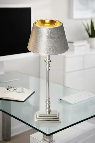 Designer-Lampenschirm Samt Silber Moon Dust in gold von ambiente-lebensart.de
