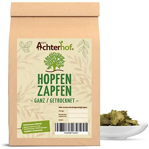 100g Hopfenzapfen ganz - Natürlich vom Achterhof - Kräuter & Gewürze, 100% naturrein ohne Konservierungsstoffe, ideal für aromatische Biere und Tees.
