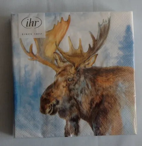 Servietten prächtiger Elch 1 Packung Motivservietten Tiere elk IHR 20