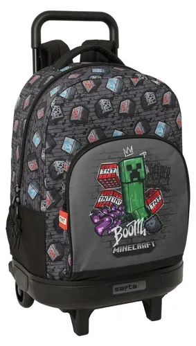 SAFTA Kompakt Abnehmbar Minecraft Graffiti Rucksack mit Rollen 33L
