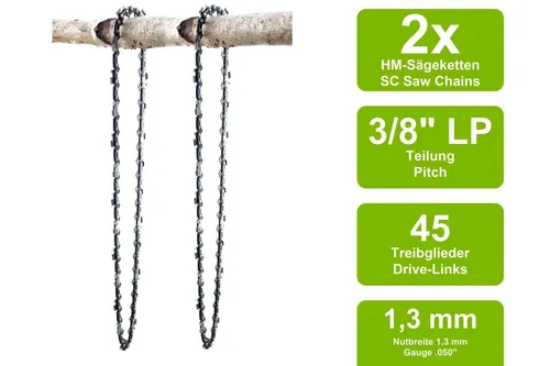Sägeketten passend für Einhell BG-EC 620T Hochentaster | 30cm 3/8LP 45TG 1,3mm 2