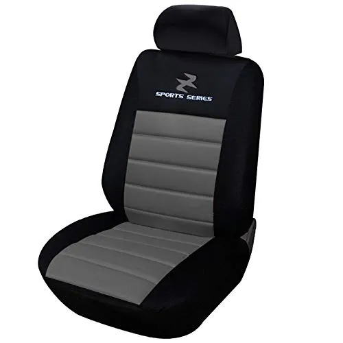eSituro 1er Einzelsitzbezug Sitzbezüge für Auto Schonbezug Schoner Dicke gepolstert grau