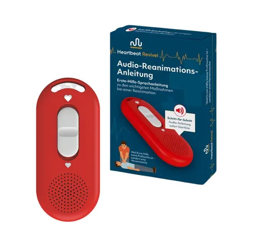 Heartbeat Revivel Audio-Reanimations-Anleitung | Sofort startklar für Notfälle - Im Notfall zählt jede Sekunde. Der Heartbeat Revivel bietet klare Sprachhinweise zur Reanimation und unterstützt durch einfache Handhabung. Kompakt und robust, ideal für Zuhause oder unterwegs, sorgt er für Sicherheit in kritischen Momenten.