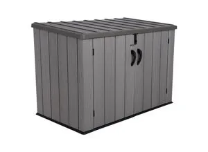 Lifetime Kunststoff-Mülltonnenbox, Hellbraun/Hellgrau, 191x132x108 cm - Außenanbau: Witterungsbeständige Mülltonnenbox aus langlebigem HD-Polyethylen, ideal zum Schutz Ihrer Mülltonnen und Gartengeräte.