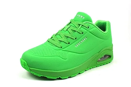 Skechers Damen Uno Stand On Air Sneakers - Grünes Durabuck Mesh, 40 EU - Damen-Sneaker mit atmungsaktivem Durabuck Mesh für ultimativen Komfort und Stil, perfekt für den Alltag.