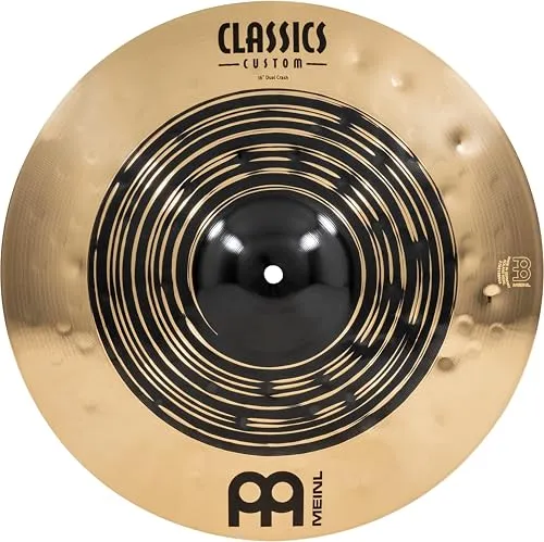 Meinl Classics Custom Dual 16 Zoll Crash Becken – Dunkles und Brilliantes Finish - Becken für Schlagzeuger, bietet einen offenen Sound mit warmem Punch und weichen Höhen. Ideal für dynamisches Spiel, von energisch bis entspannt, und hergestellt in Deutschland mit grünem Strom.