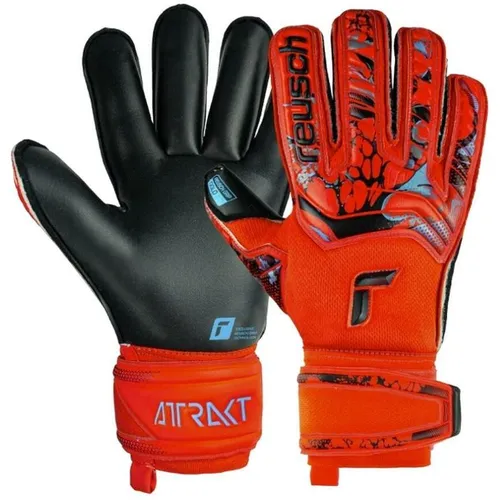 REUSCH Herren Handschuhe Attrakt Gold X Roll Finger – Profi-Torwarthandschuhe - Maximale Fangfläche und exzellenter Grip bei jedem Wetter. Der Roll-Finger-Schnitt bietet optimale Kontrolle und Stabilität. Ideal für ambitionierte Torhüter im Training und Spiel.