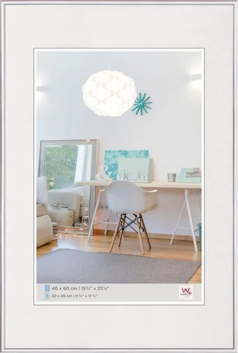 Walther Design Bilderrahmen NEW LIFESTYLE, Silbergrau 30 x 45 cm - Einzelrahmen aus Kunststoff, elegant in Silbergrau, ideal zur stilvollen Präsentation Ihrer Erinnerungen und vielseitig kombinierbar.