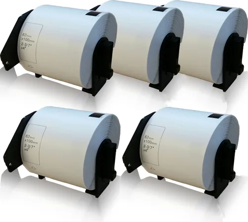 Print-Klex 5x kompatible Etiketten-Rolle kompatibel mit Brother DK-11202 P-Touch QL 1050 N P-Touch QL 1050 N P-Touch QL 1060 N P-Touch QL 500 A P-Touch QL 500 A P-Touch QL 500 BS P-Touch QL 500 BW P-Touch QL 550 P-Touch QL 560 Adress-Etiketten 62mm x 100mm DK11202