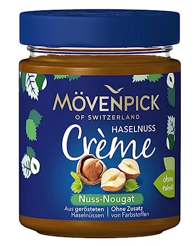 Mövenpick Haselnuss Crème Nuss-Nougat, Premium Nuss-Brotaufstrich - Haselnussaufstrich ohne Palmöl, cremig und nussig, ideal für ein genussvolles Frühstück ohne Zusatzstoffe.