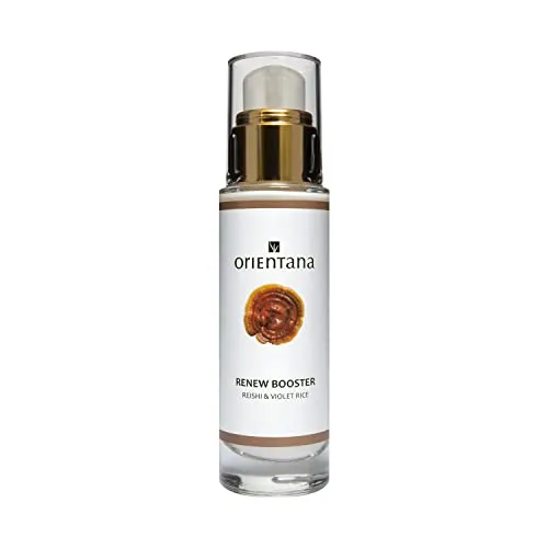 Orientana - Natürlicher Regenerationsbooster für das Gesicht Reishi & Violetter Reis | Vegane Nachtcreme | Anti Aging Falten Aufhellende Feuchtigkeitspflege | Straffende Aufhellende Haut - 30ml