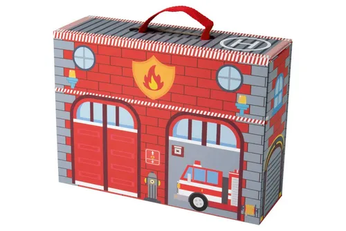 Playtive Spielkoffer Feuerwehrstation 13-teilig