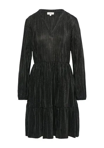s.Oliver Plissiertes Jersey-Kleid mit Glitzereffekt schwarz 36 - Freizeitkleid für Damen im Regular Fit, mit schimmernder Optik und Plisseefalten, ideal für besondere Anlässe oder einen eleganten Freizeitlook.