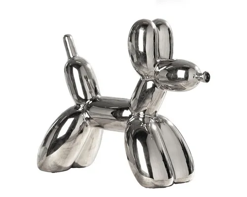 MF Tierfigur Dekofigur Ballonhund aus Keramik in Silber 20cm Modernes Design (1 St)